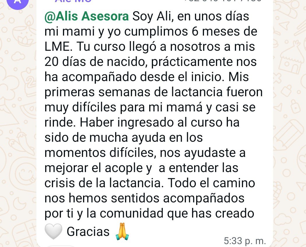 Lactancia exclusiva testimonio
